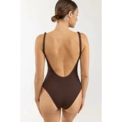 Rowan Clothing Co. Rhythm Wave Break Minimal One Piece Cocolate