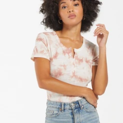 Rowan Clothing Co. Z Supply Lynn Cloud Tie Dye Slub Bodysuit