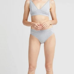 Rowan Clothing Co. Richer Poorer High Cut Bralette GREY Women's