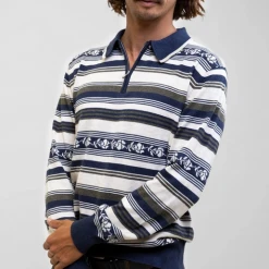 Rowan Clothing Co. Rhythm Libre Stripe Knit L/s Polo Mens