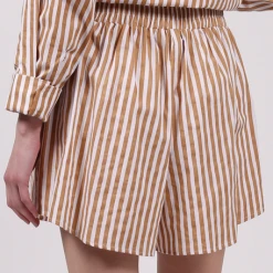 Rowan Clothing Co. Brunette The Label Striped Shorts: Caramel Women's