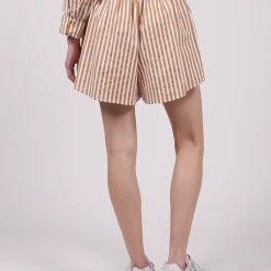 Rowan Clothing Co. Brunette The Label Striped Shorts: Caramel Women's