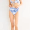 Rowan Clothing Co. PALM INCLUSIVE Aqualite Two Piece Swimsuit In Blue Floral Women's