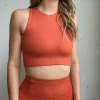 Rowan Clothing Co. Women's Girlfriend Rib Dylan Bra: Red Clay