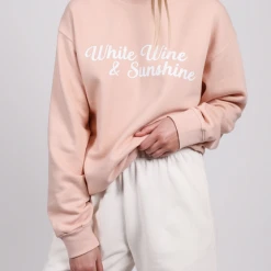 Rowan Clothing Co. Women's Brunette The Label White Wine & Sunshine Crew