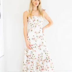 Rowan Clothing Co. Priv Mara Tie Shoulder Midi Dress Women's 10 Rowan Clothing Co. Priv Mara Tie Shoulder Midi Dress Women's