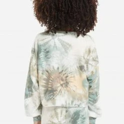 Rowan Clothing Co. Kids Z Supply Girls Aqua Tie Dye Sweatshirt