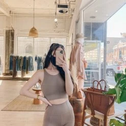 Rowan Clothing Co. Girlfriend Collective High Rise Compressive Leggings: Limestone