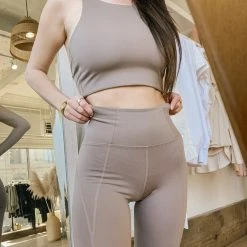 Rowan Clothing Co. Girlfriend Collective High Rise Compressive Leggings: Limestone