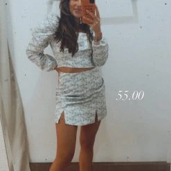 Rowan Clothing Co. Women's Glamorous Mint Floral Skirt