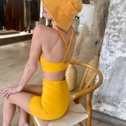 Rowan Clothing Co. Girlfriend Collective Topanga Bra: Golden Glow